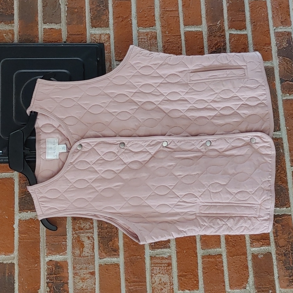 Caslon Blush Pink Puffy Vest Size L (562)